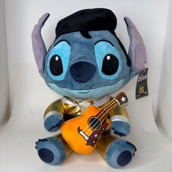 Disney STITCH ELVIS SHAKE Gold Suit Plush Lilo & Stitch Hug Me KidRobot - Picture 1 of 8